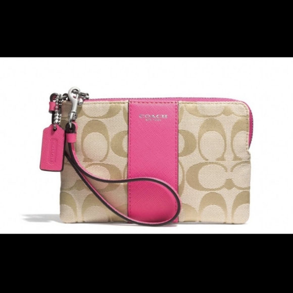 Coach Handbags - Coach Signature Double Zip Wristlet